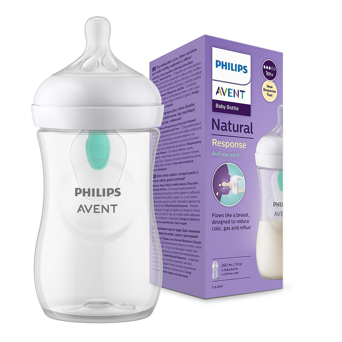 Philips Avent Natural Response Feeding Bottle with AirFree Vent – 260 ml