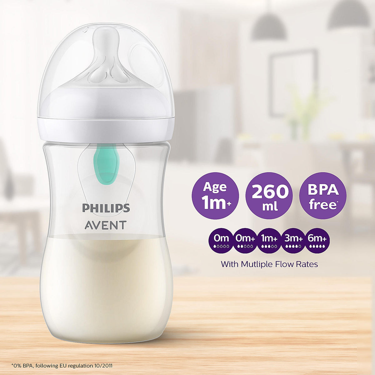 Philips Avent Natural Response Feeding Bottle with AirFree Vent – 260 ml