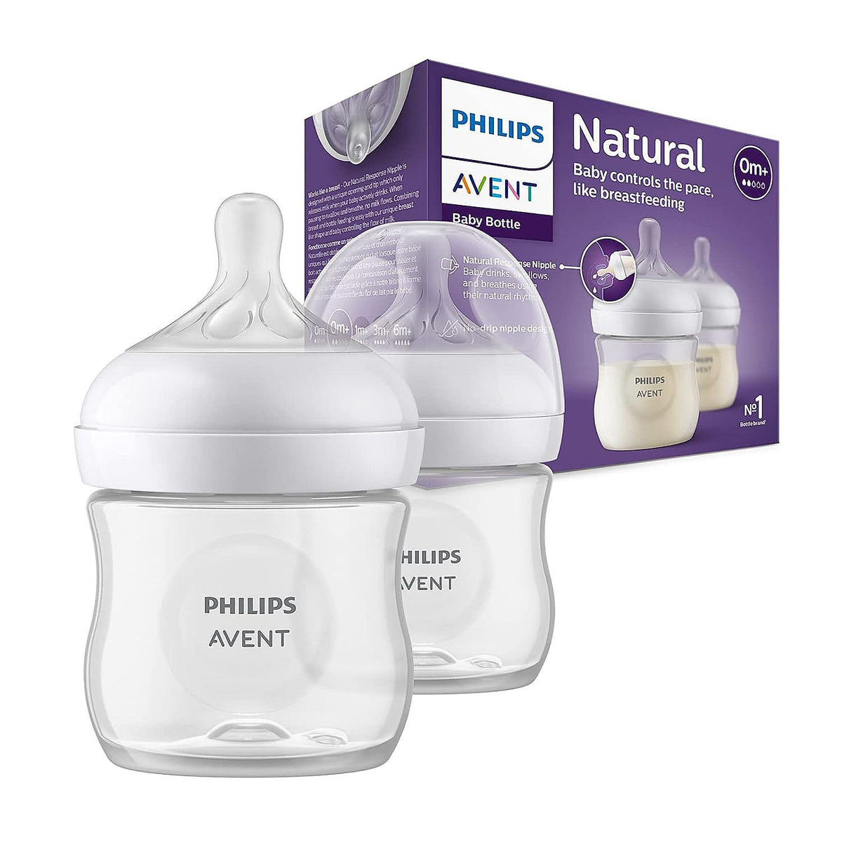 Philips Avent Natural Response Feeding Bottle 125 ml – 0m+ Pack of 2