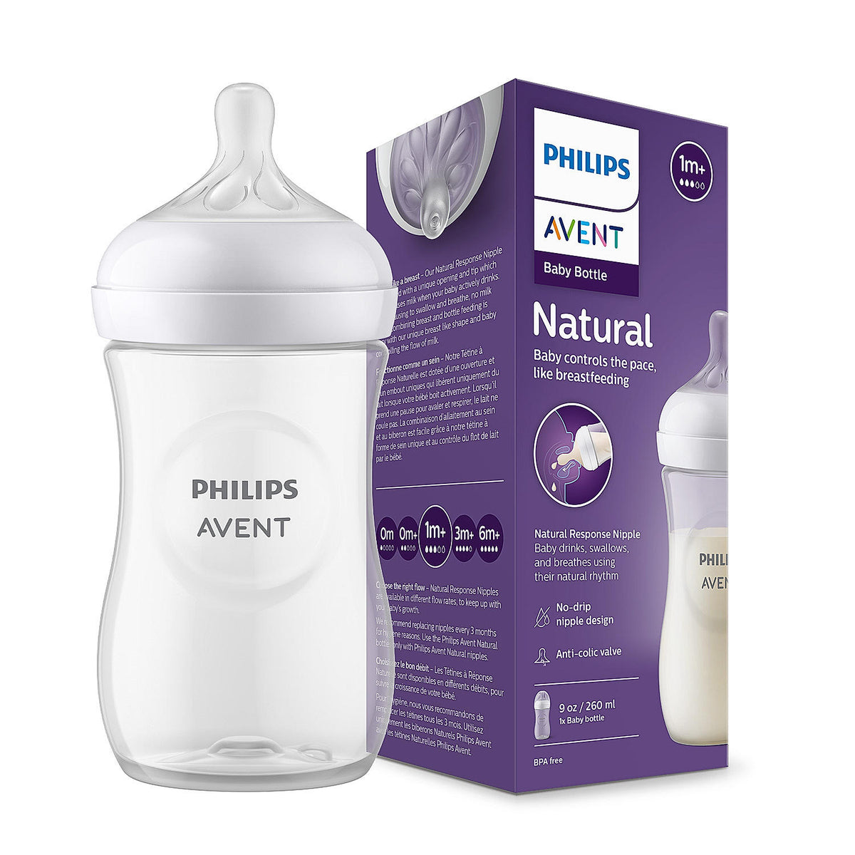 Philips Avent Natural Response Baby Bottle 260 ml – Medium Flow
