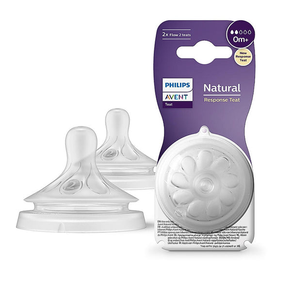 Philips Avent Natural Response Slow Flow Teat Flow 2 – 0M+ Pack of 2