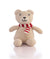 Pluchi Baby Bear with Scarf Cotton Knitted Stuffed Soft Toy for Babies & Kids (Natural & Red)