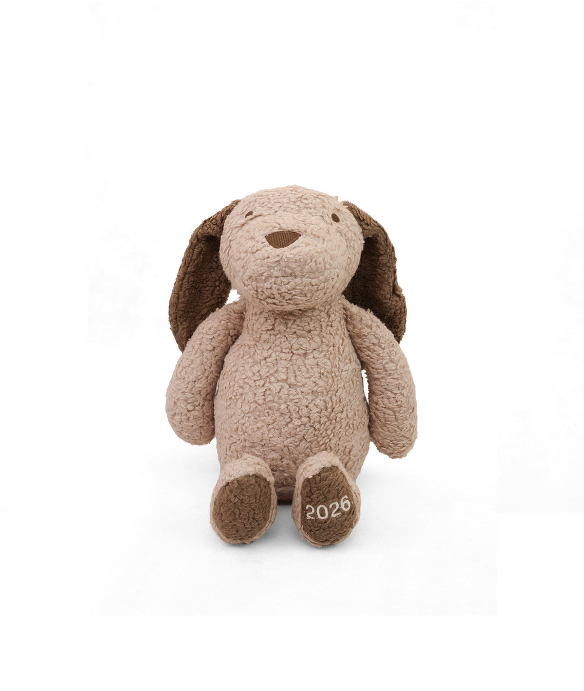 Pluchi Buddy The Dog Cotton Knitted Stuffed Soft Toy (Pale Whisper & Khaki)