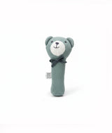 Pluchi Rattle Bear Cotton Knitted Stuffed Soft Toys for Babies / Kids (Baby Blue)