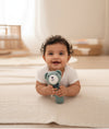 Pluchi Rattle Bear Cotton Knitted Stuffed Soft Toys for Babies / Kids (Baby Blue)