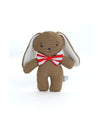 Pluchi Mr. Bunny Rabbit Cotton Knitted Stuffed Soft Toy (Natural, Light Brown & Red)