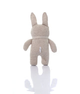 Pluchi Toto Bear Cotton Knitted Stuffed Soft Rattle Toy (Beige Melange & Natural)