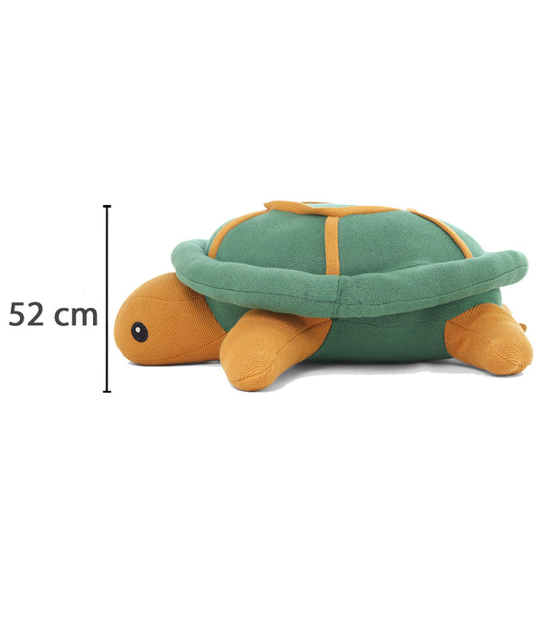 Pluchi Pokey Turtle Cotton Knitted Stuffed Soft Toy (Green & Mustard)