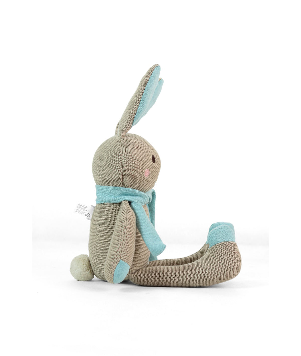PluchiBerry Bunny Cotton Knitted Stuffed Soft Toy (Pale Whisper & Baby Blue)