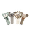 Pluchi Rattle Bear Cotton Knitted Stuffed Soft Toys for Babies / Kids (Baby Blue)