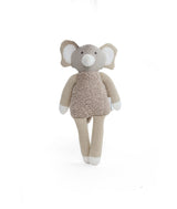 Pluchi Tiny Trunk Cotton Knitted Stuffed Soft Toy (Silver Birch & Ivory)