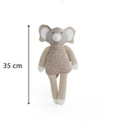 Pluchi Tiny Trunk Cotton Knitted Stuffed Soft Toy (Silver Birch & Ivory)