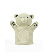 Pluchi Polar Bear Hand Puppet Cotton Knitted Stuffed Soft Toy (Natural Melange)
