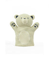 Pluchi Polar Bear Hand Puppet Cotton Knitted Stuffed Soft Toy (Natural Melange)