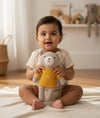 Pluchi Kensington Teddy Cotton Knitted Stuffed Soft Toy (Beige and Yellow)
