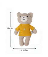 Pluchi Kensington Teddy Cotton Knitted Stuffed Soft Toy (Beige and Yellow)