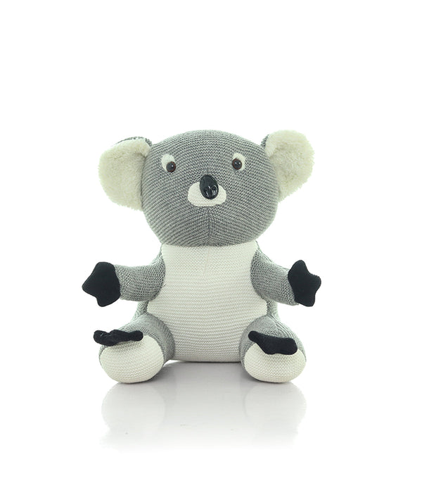 Pluchi Cute Koala Cotton Knitted Stuffed Soft Toy (Light Grey Melange)