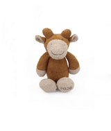 Pluchi Molly The Giraffe Cotton Knitted Stuffed Soft Toy (Pale Whisper & Honey Gold)
