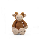 Pluchi Molly The Giraffe Cotton Knitted Stuffed Soft Toy (Pale Whisper & Honey Gold)