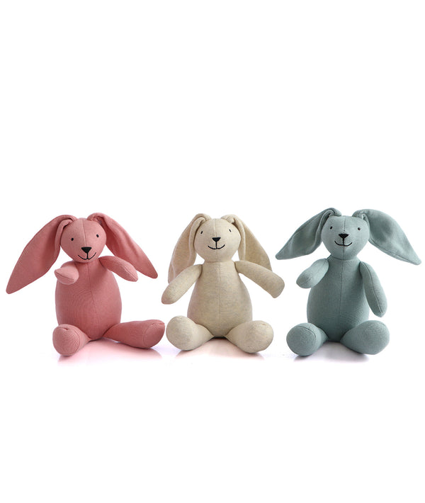 Pluchi Rabbit Dull Blue 100% Cotton Knitted Stuffed Soft Toys for Babies / Kids