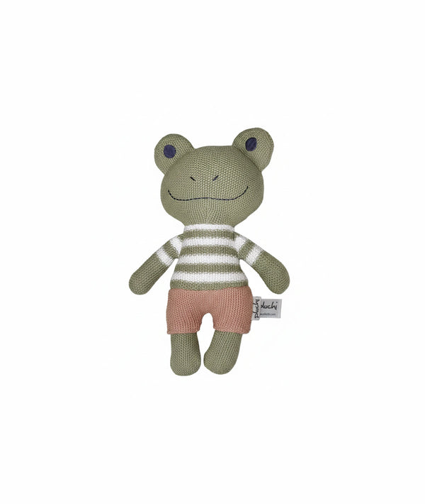 Pluchi Toady Tot Cotton Knitted Stuffed Soft Toy (Green)