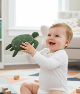 Pluchi Waddles Turtle Cotton Knitted Stuffed Soft Toy (Duke Green & Natural)