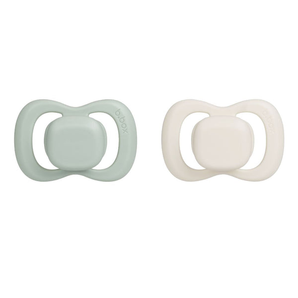 B Box Silicone Pacifiers Pack Of 2 (0-6M) - Sage + Vanilla