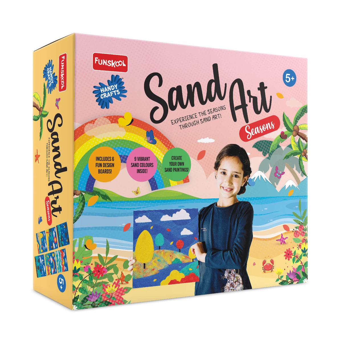 Art & Craft Kit Funskool Handycrafts Sand Art Seasons 6 Boards – Multicolour