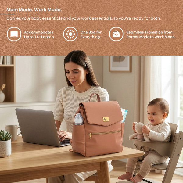 R For Rabbit Caramello Bold Arise Diaper Bag, Premium Vegan Leather