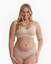 Momcozy YN21 Ultra Soft Seamless Nursing Bra 3 Pack L Black Beige Cream
