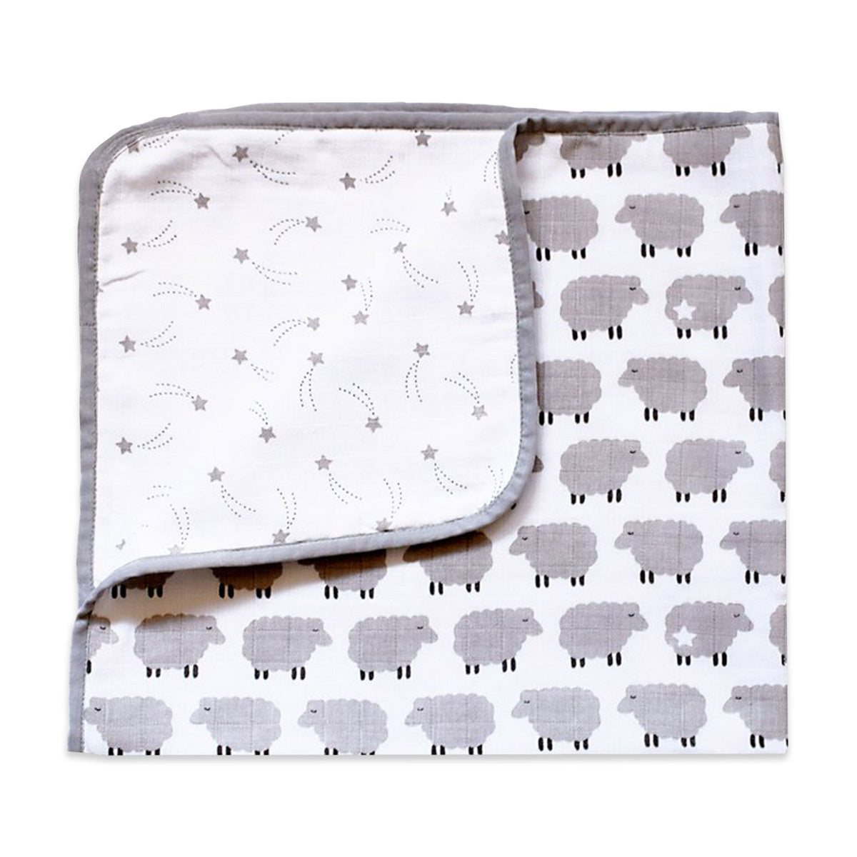 Masilo Organic Muslin Baby Blanket 70 × 70 cm – Counting Sheep