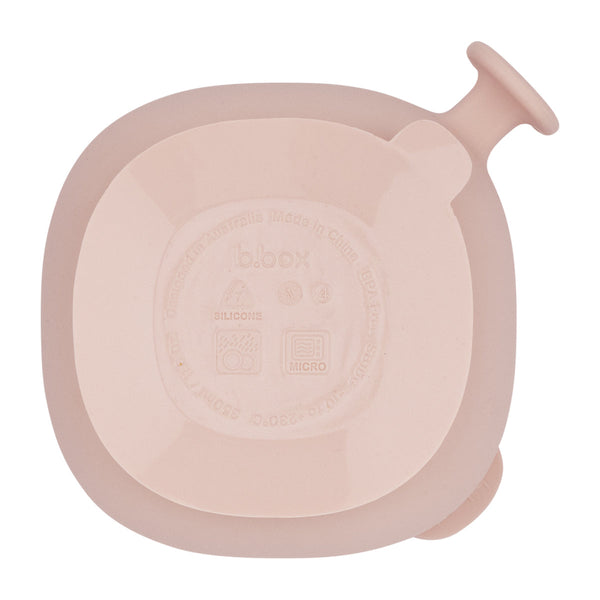 b.box Silicone Suction Bowl + Lid – Blush Pink