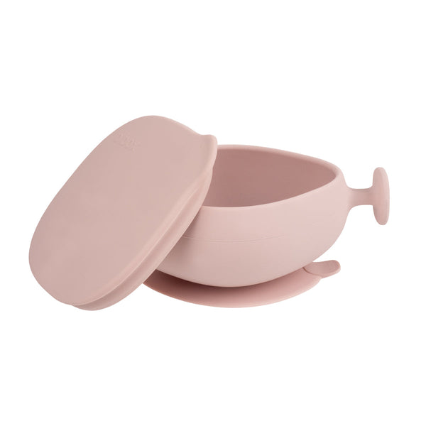 b.box Silicone Suction Bowl + Lid – Blush Pink