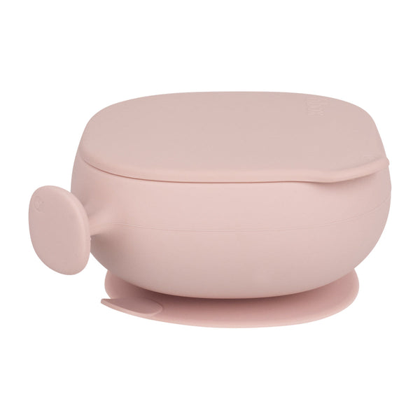 b.box Silicone Suction Bowl + Lid – Blush Pink