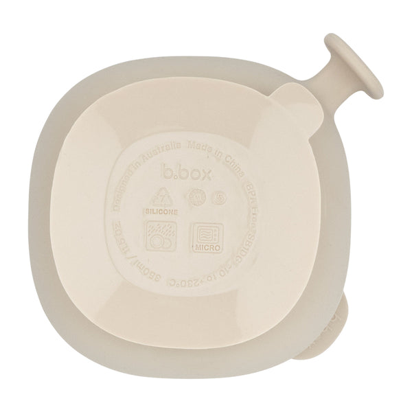 b.box Silicone Suction Bowl + Lid – Latte