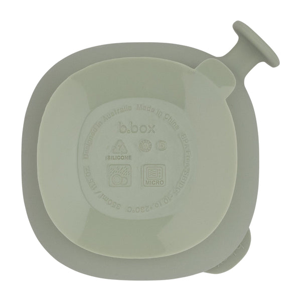 b.box Silicone Suction Bowl + Lid – Sage