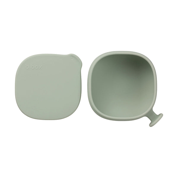 b.box Silicone Suction Bowl + Lid – Sage