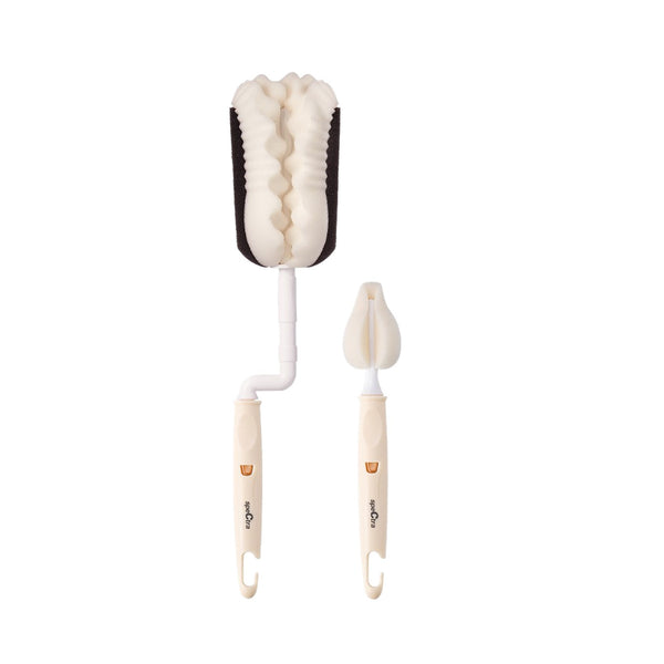 Bottle Brush Spectra Bottle & Nipple Brush Cleaner 360° 2-in-1 Set – Ivory