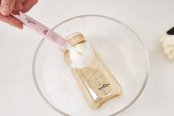 Bottle Brush Spectra Bottle & Nipple Brush Cleaner 360° 2-in-1 Set – Ivory