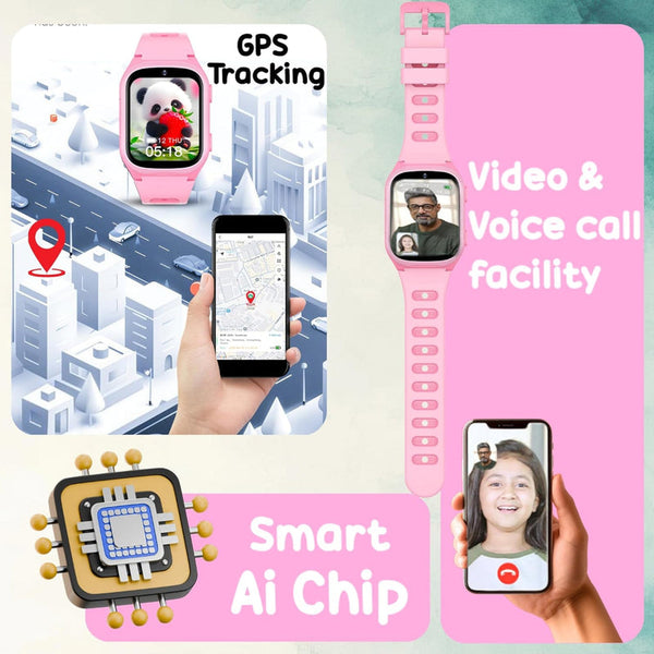 Spiky Chimera Android 4G Kids Smartwatch Light Pink