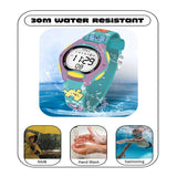 Spiky EVA18 Printed Strap Round Sports Digital Watch 3–10Y – Turquoise