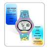 Spiky EVA18 Printed Strap Round Sports Digital Watch 3–10Y – Purple