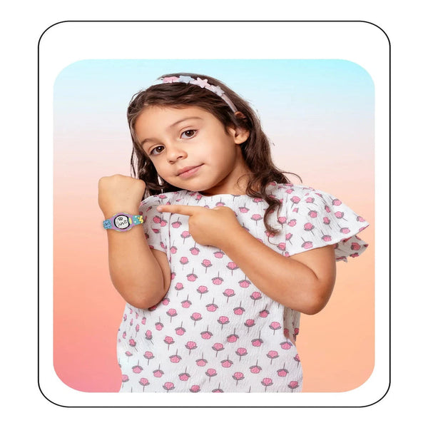 Spiky EVA18 Printed Strap Round Sports Digital Watch 3–10Y – Purple