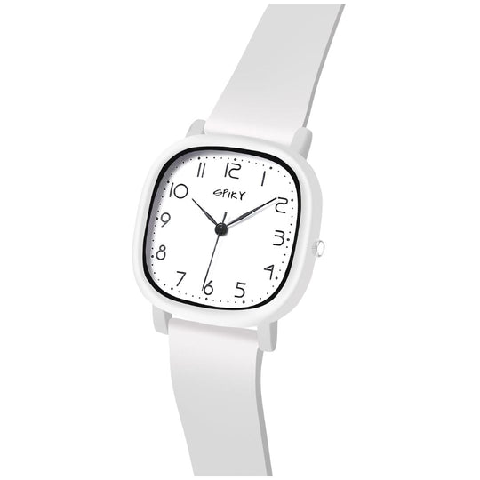 Spiky EVA19 Square Analog Watch for Kids 3–14Y – White