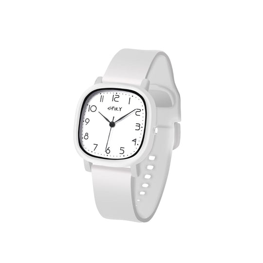 Spiky EVA19 Square Analog Watch for Kids 3–14Y – White