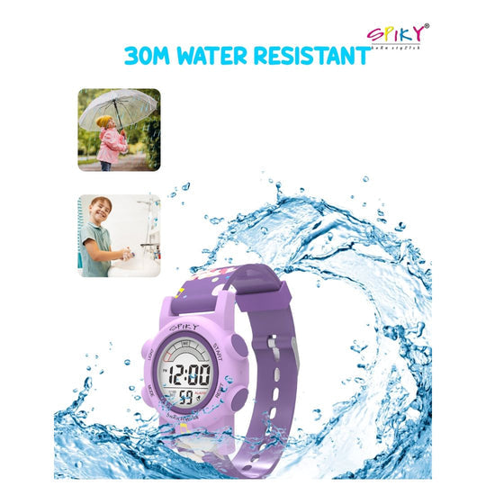 Spiky Multi-functional Digital Sports Watch 3–14Y – Purple