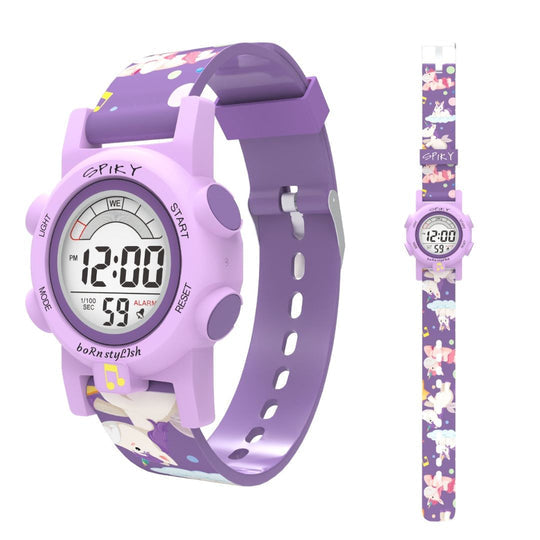Spiky Multi-functional Digital Sports Watch 3–14Y – Purple