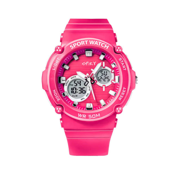 Spiky Round Multifunctional Digital Sports Watch 3–14Y – Pink