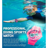 Spiky Round Multifunctional Digital Sports Watch 3–14Y – Pink
