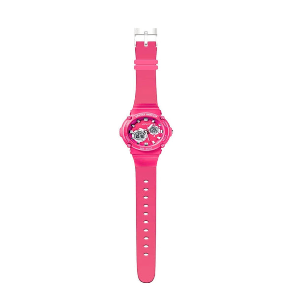 Spiky Round Multifunctional Digital Sports Watch 3–14Y – Pink